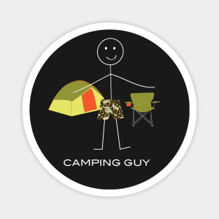 Funny Mens Camping Guy Illustration Magnet